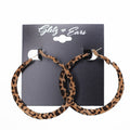 Velvet Leopard Lever Back Hoop Earrings