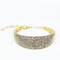 All Rhinestone Bracelet w/ Small Cutouts & Chain