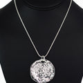 Hammered Circle w/ Rhinestone Accents Necklace