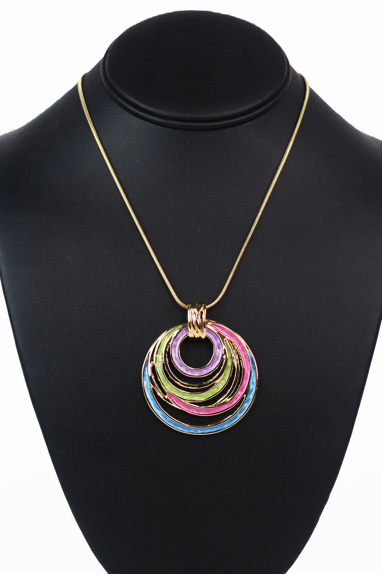 Multicolor Circles Pendant Necklace