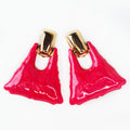 Two Toned Door Knocker Earrings