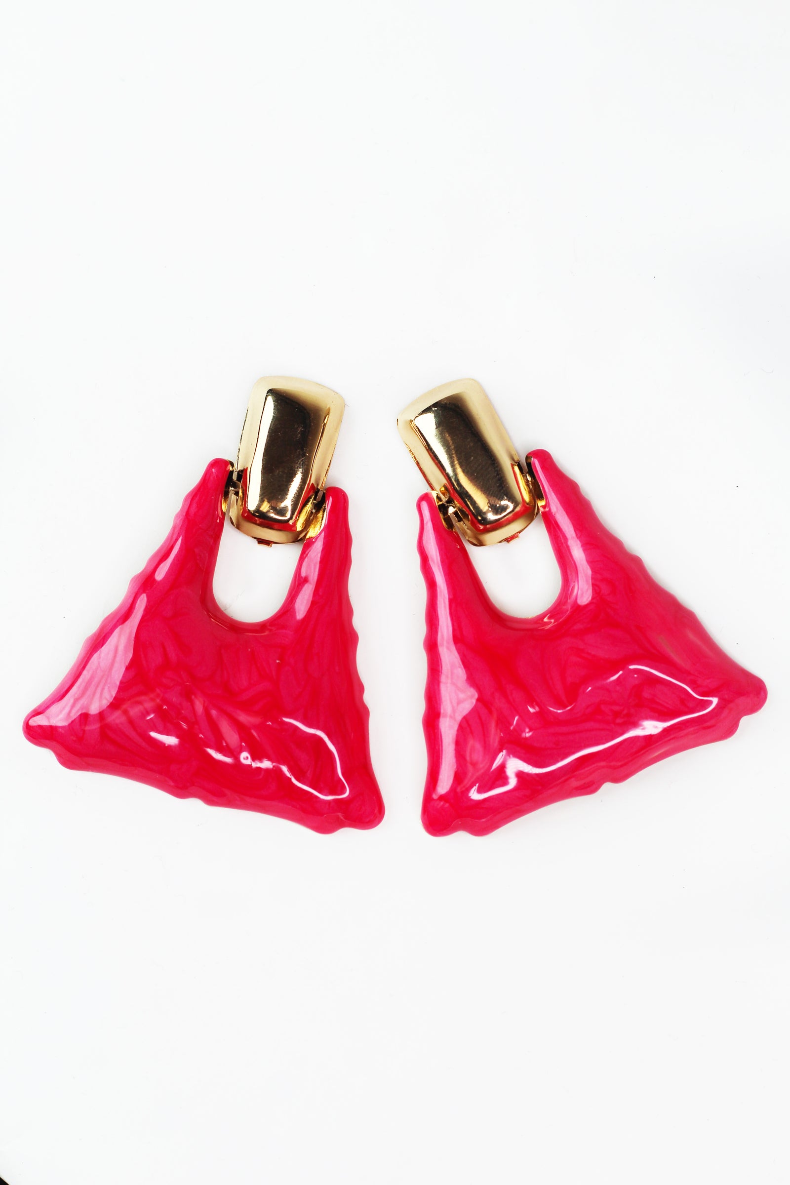 Two Toned Door Knocker Earrings