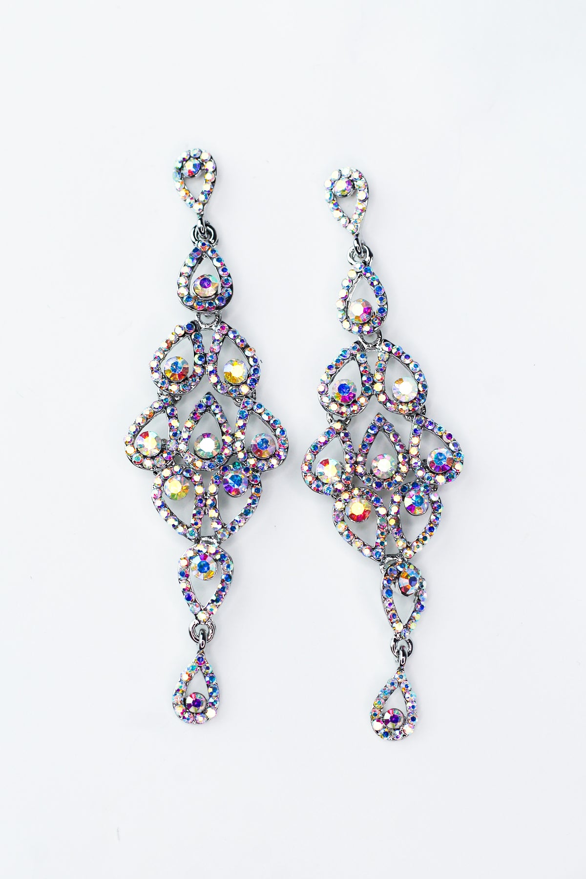 1-2-3-2-1 Teardrop with Rhinestone Trim Earring