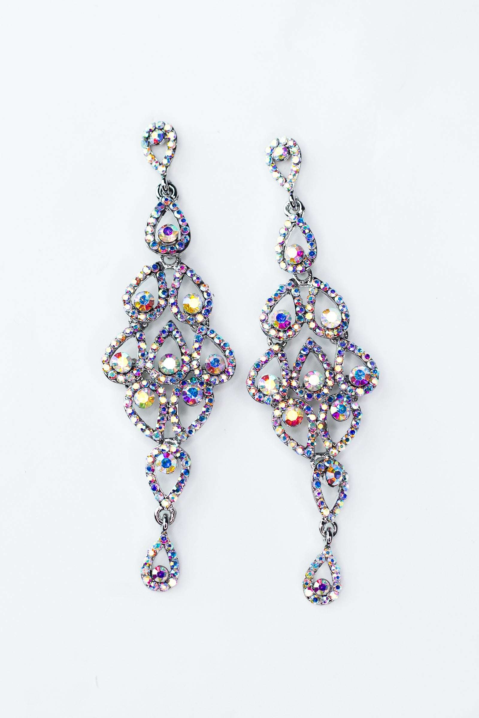1-2-3-2-1 Teardrop with Rhinestone Trim Earring