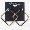Square Lever Back Hoop Earrings