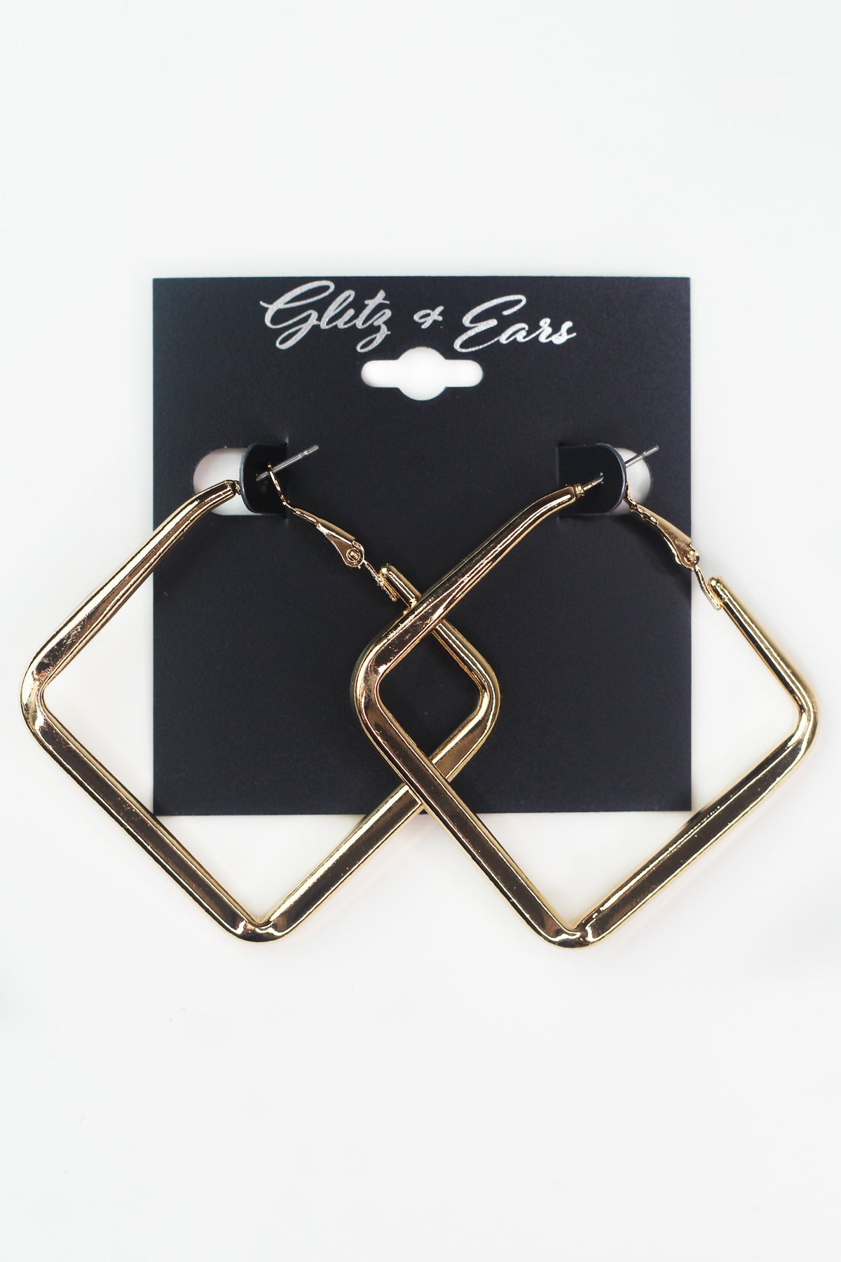 Square Lever Back Hoop Earrings