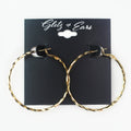 Medium Faceted 14K Gold Dipped Hoop Earrings