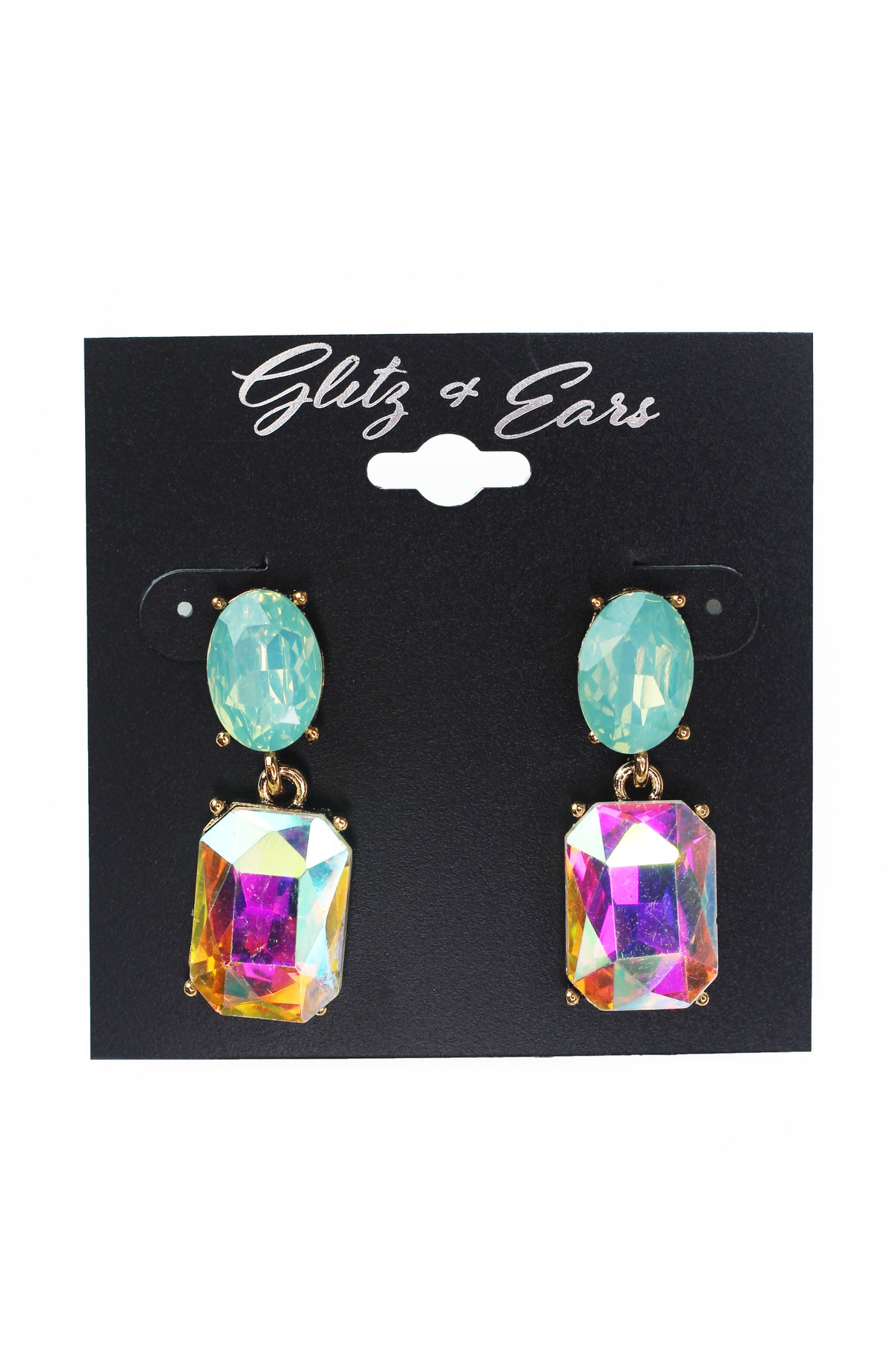 Oval &amp; Danging Emerald Stone Earrings
