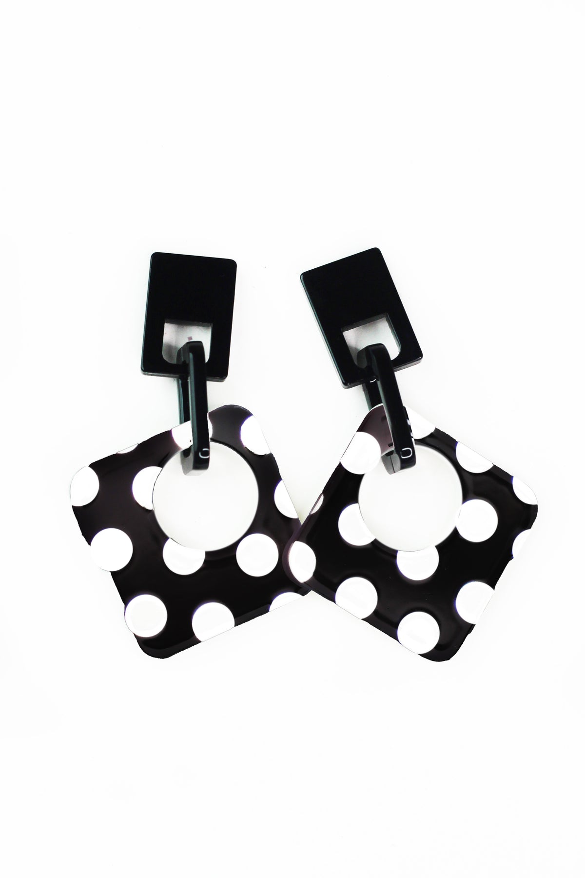 Rectangles w/ Polka Dot Square Earrings