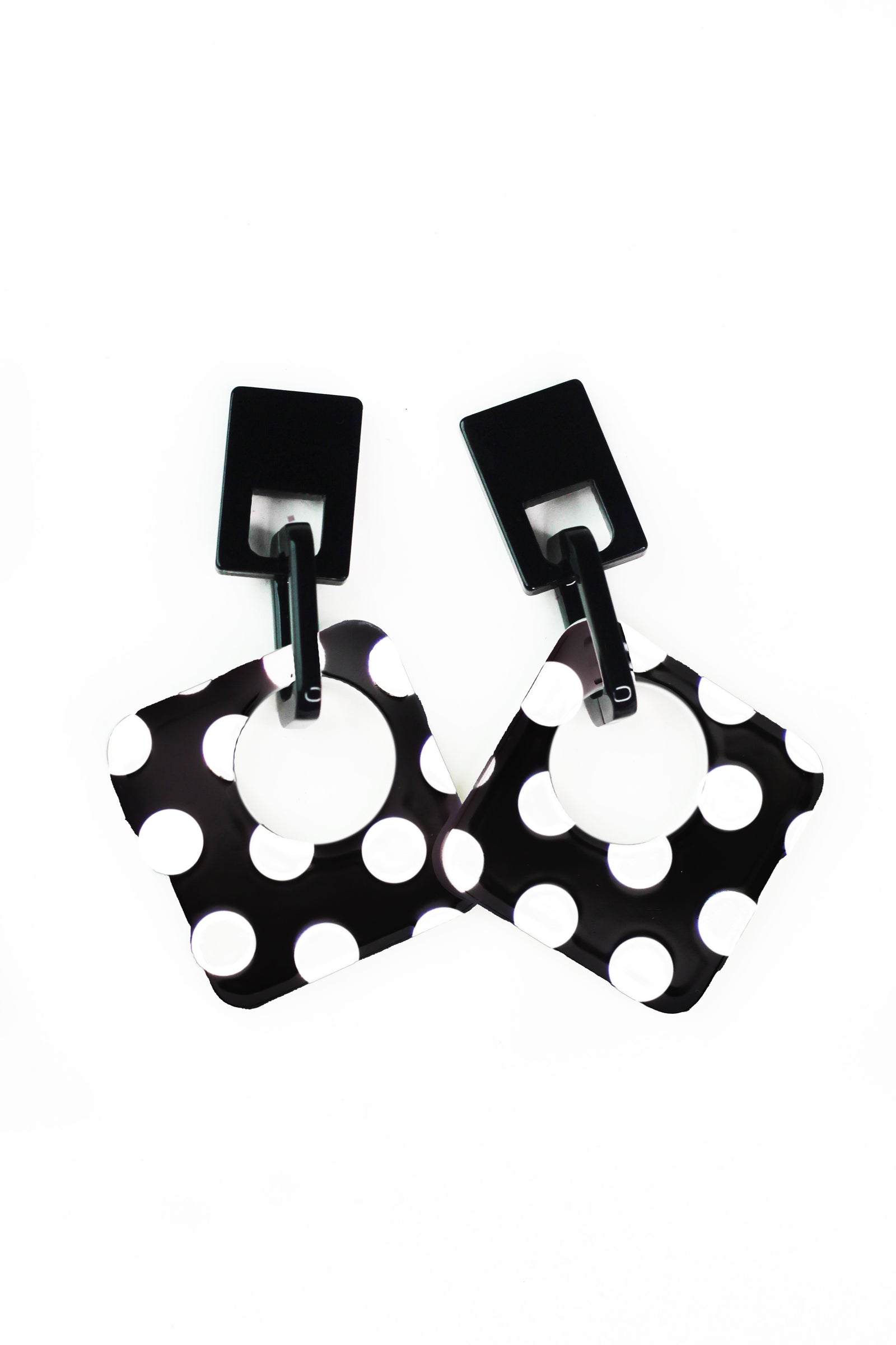 Rectangles w/ Polka Dot Square Earrings