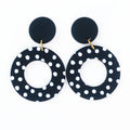 Dangling Polka Dot Circle Earrings
