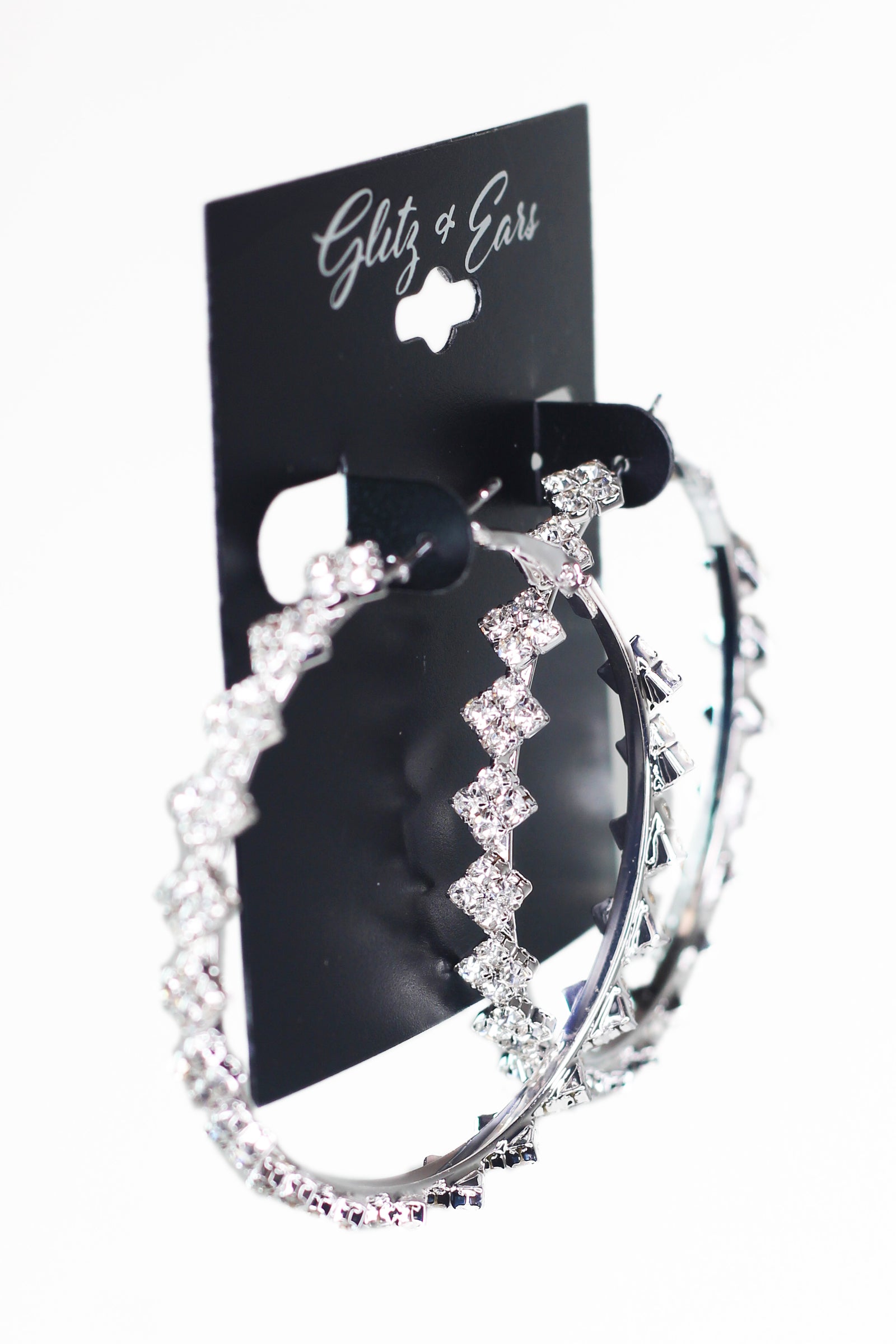Pave Diamond Clusters Lever Back Hoop Earrings