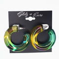 Thick Iridescent Acrylic Hoop Earrings