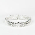 Crosses & Two Row Chain Stretch Bracelet