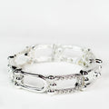 Pave Accented U-Link Stretch Bracelet