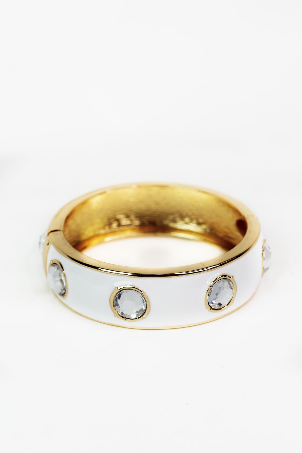 Bangle Bracelet w/ Chunky Stone Accents