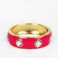 Bangle Bracelet w/ Chunky Stone Accents