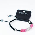 Ombre Pave Tube Macrame Cord Pull Bracelet