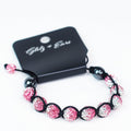 Ombre Pave Beads Macrame Cord Pull Bracelet