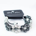 Pave Bead Floral Clusters Pull Bracelet