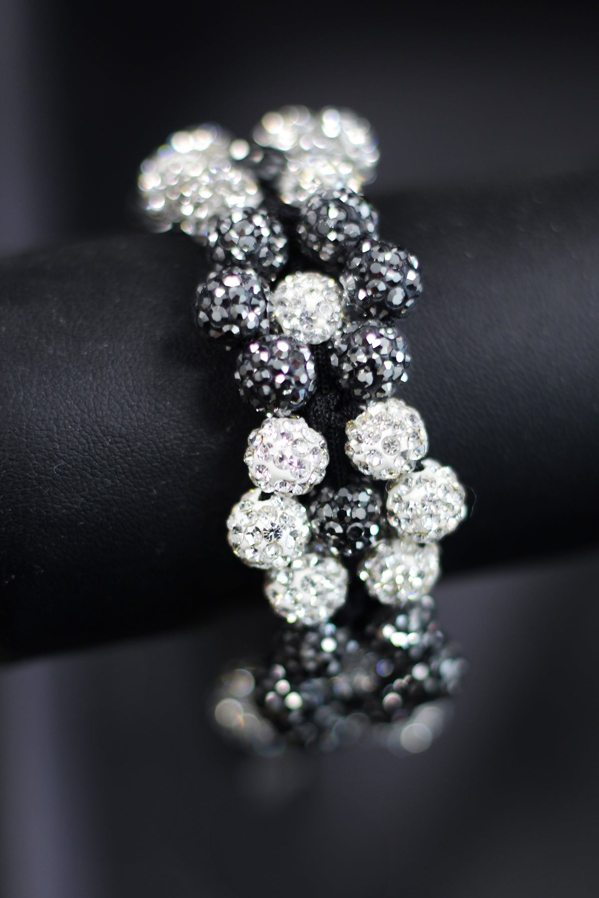 Pave Bead Floral Clusters Pull Bracelet