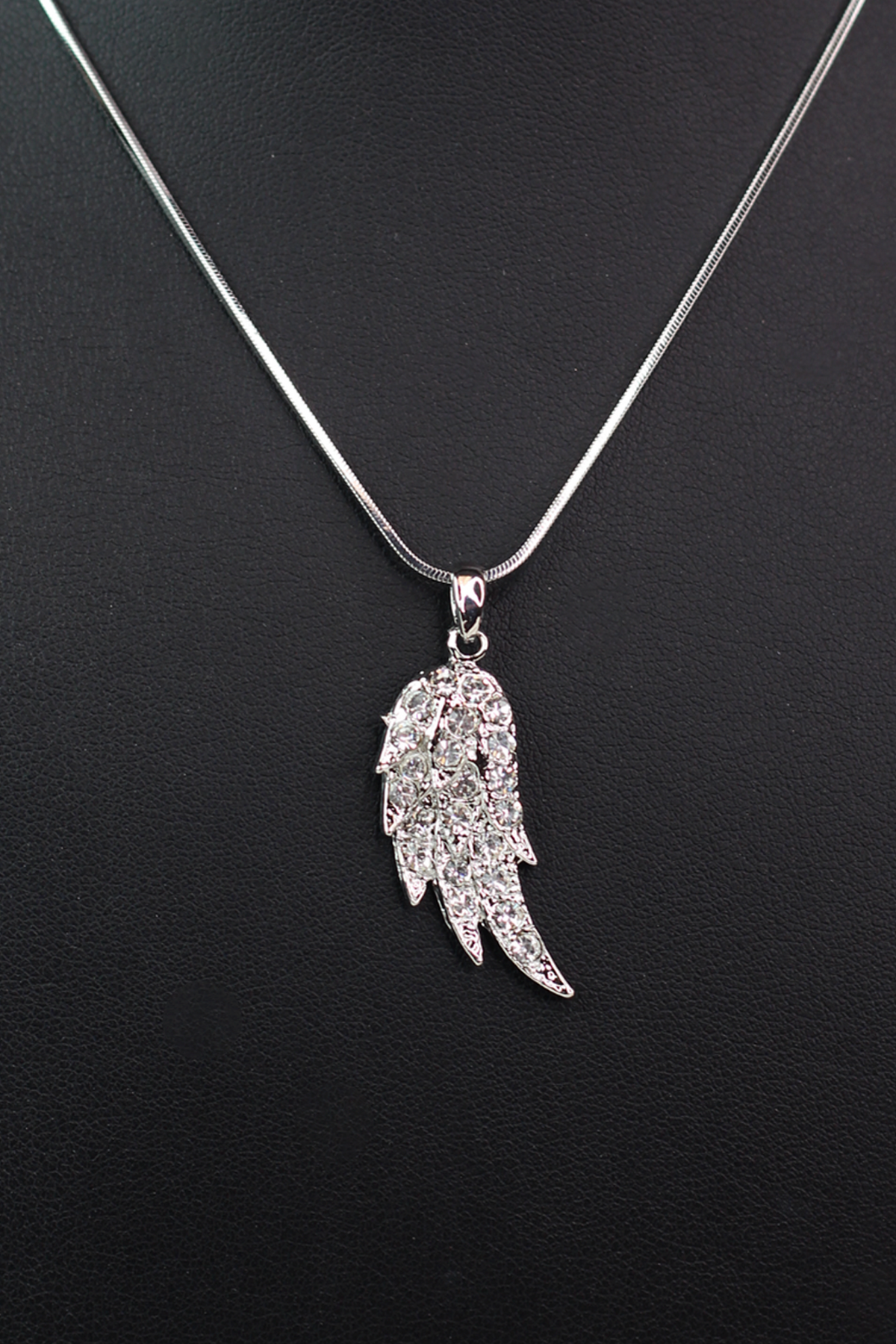 Rhinestone Angel Wing Necklace
