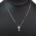Small Two Row Rhinestone Cross Necklace