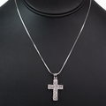 Medium Two Row Rhinestone Cross Necklace