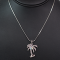 Rhinestone Palm Tree Necklace