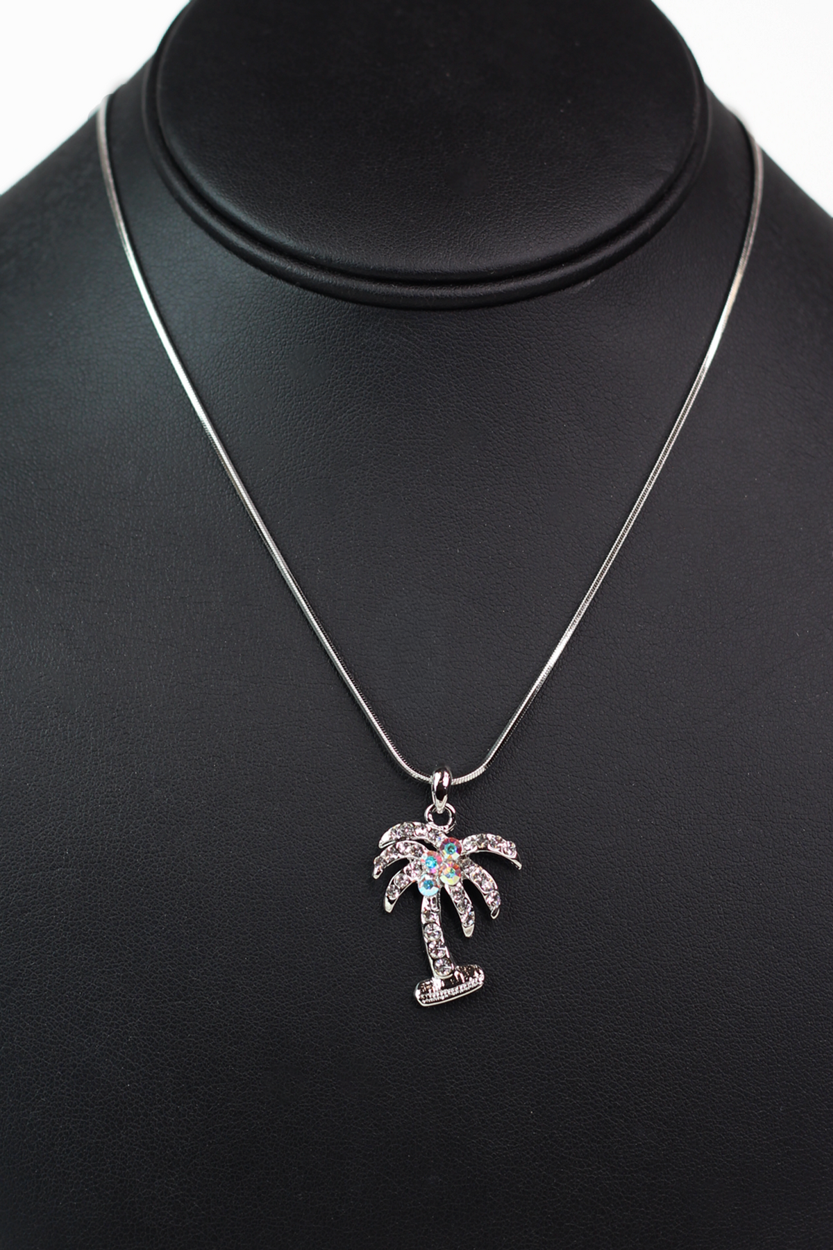 Rhinestone Palm Tree Necklace
