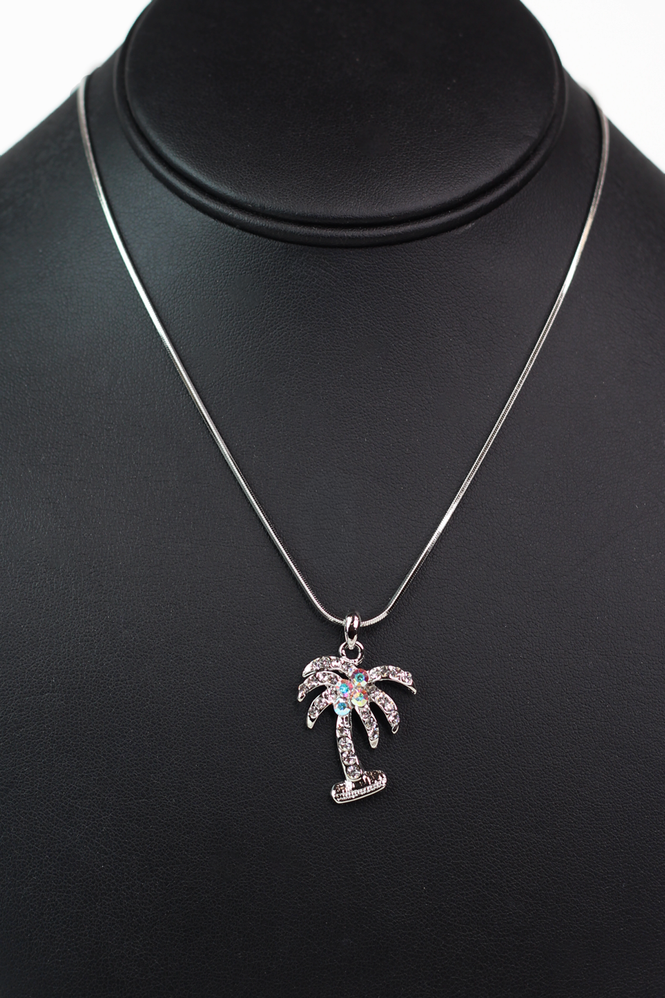 Rhinestone Palm Tree Necklace