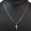 Teardrop Rhinestone Cross Necklace