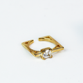 Thin Square Solitaire Stone Ring