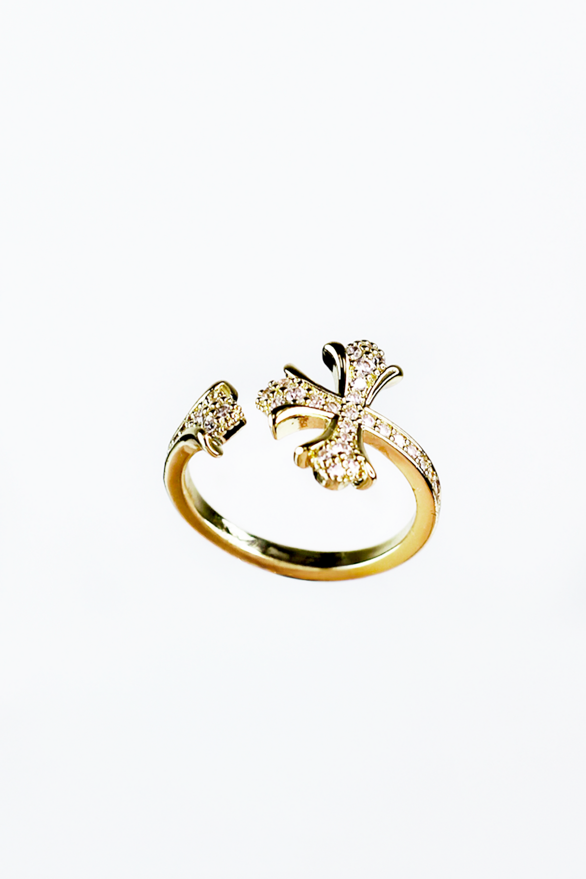 Pave Pointed Cross Ring