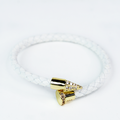 Faux Leather Cuff w/ Pave Metal Nail Ends