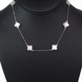 Dainty Chain Necklace w/ 6 Spaced Clovers