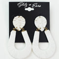 Raffia Teardrop & Dangling Doorknocker Earrings