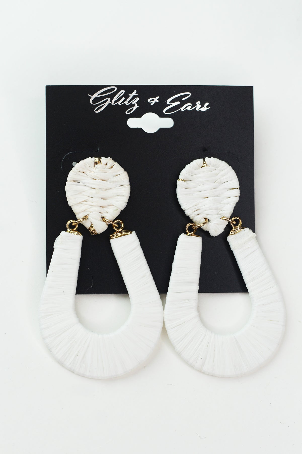 Raffia Teardrop & Dangling Doorknocker Earrings