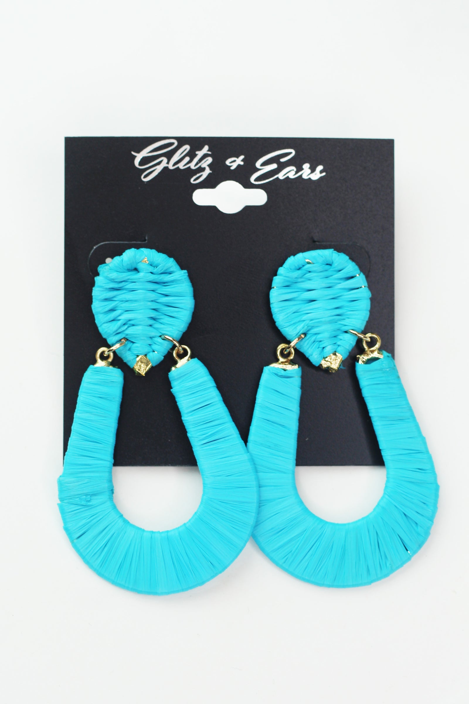 Raffia Teardrop & Dangling Doorknocker Earrings