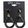 Teardrop & Dangling Beaded Open Teardrop Earrings