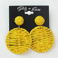 Raffia Knot & Dangling Circle Earrings