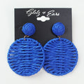 Raffia Knot & Dangling Circle Earrings