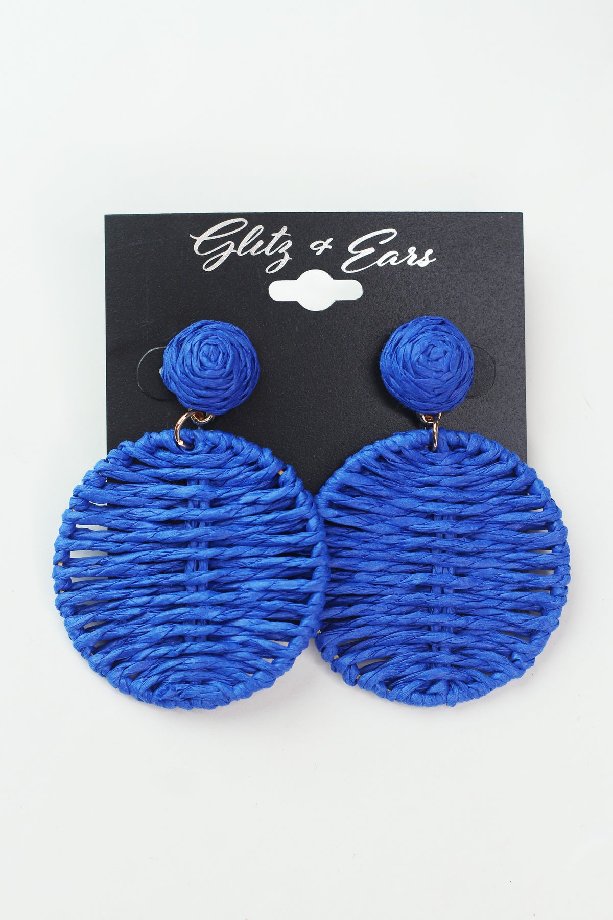Raffia Knot &amp; Dangling Circle Earrings
