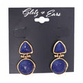 Metal Trimmed Speckled Triangle & Circle Earrings