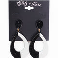 Two Tone Acrylic Open Teardrop Earrings