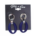 Two Tone Oval Link Earrings