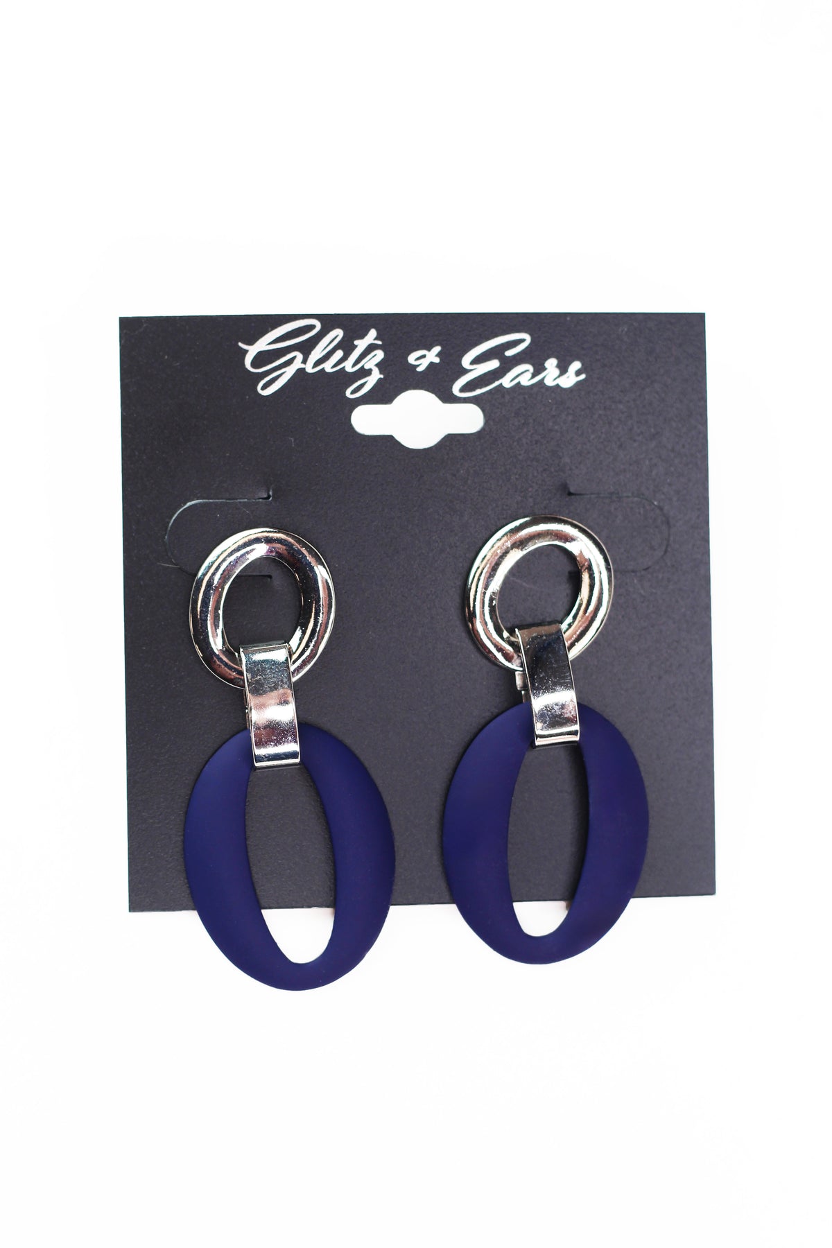 Two Tone Oval Link Earrings