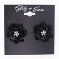 Flower w/ Center Pearls Stud Earrings