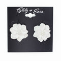 Flower w/ Center Pearls Stud Earrings
