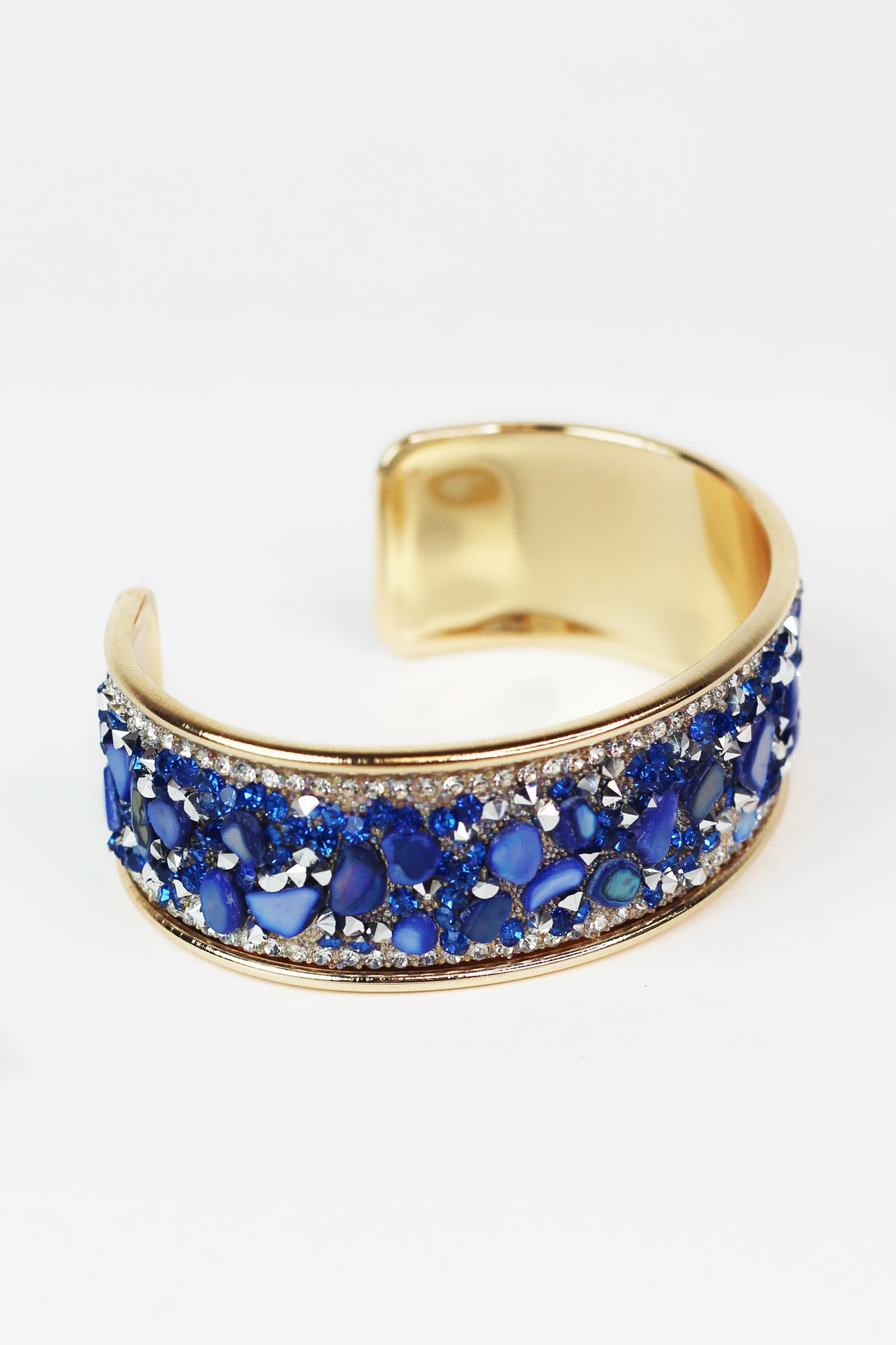Medium Rhinestone &amp; Multicolor Chips Cuff